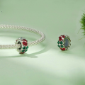 wholesale Lucky Four-Leaf Clover Ladybug Silicone Beads S925 Silver Zircon Spacer Beads-0-2