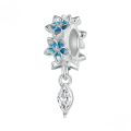 wholesale 925 Sterling Silver Blue Flower Butterfly Hot Air Balloon Cubic Zirconia Dangle Charms For Bracelets-0-5