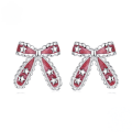 wholesale 925 Sterling Silver Pink Star Bow Stud Earrings For Women Girls-0-0