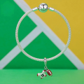 wholesale 925 Sterling Silver Red Football Ball Jersey Number 13 Dangle Charm For Bracelet-0-2