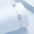 wholesale 925 Sterling Silver Butterfly Anklet For Women Adjustable Snake Chain Ankle Bracelet-0-1