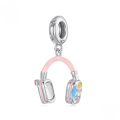wholesale 925 Sterling Silver Pink Enamel Volleyball Charm Bead For Bracelet-0-4