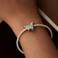 wholesale Silver 925 white gold beads purple butterfly iris flower bead jewelry-0-3