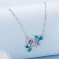 wholesale S925 sterling silver spring bird flower necklace ring earring set for women-0-6