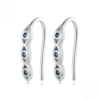 wholesale S925 Sterling Silver Platinum-plated Advanced Evil Eye Earrings Women Gothic Style-undefined