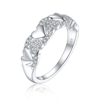 wholesale Sterling Silver 925 Women's Love Ring Luxury Minimalist Heart Promise Ring-undefined