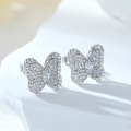 wholesale 925 Sterling Silver Butterfly Cubic Zirconia Stud Earrings For Women-0-3