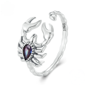 wholesale 925 Sterling Silver Scorpion Stud Earrings Purple Cubic Zirconia For Women-0-6