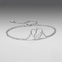 wholesale "S925 sterling silver plated white gold pony heart bracelet fashion accessory"-undefined
