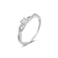 wholesale 925 Sterling Silver Zircon-encrusted Heart Index Finger Ring, Korean Style Advanced Versatile Cross Wave Zirconia Band-0-6