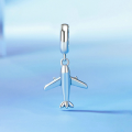 wholesale Sterling silver mini airplane charm bead for bracelet jewelry making-0-1