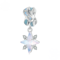 wholesale 925 Sterling Silver Blue Enamel Opal Star Dangle Charm With Cubic Zirconia For Bracelet-0-0