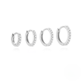 wholesale S925 Sterling Silver Burst Micro-sand Zircon Minimalist Hoop Ear Clasp Earrings, A Cross-border Hot-selling Light Luxury Style-0-0