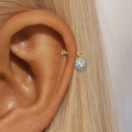 wholesale S925 Sterling Silver Irregular Marquise Heart Floral Beaded Threaded Ear Cuff With Zircon Accents-0-3