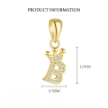 wholesale S925 Sterling Silver, Fashionable And Luxurious Crown Design With Zircon, Diy 26 English Letter Pendant Necklace, Versatile For European And American Styles-0-6