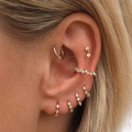 wholesale S925 Sterling Silver Classic Versatile Super Sparkling Zircon-studded Hoop Ear Clasp Earrings Forins。-0-3