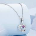 wholesale 925 sterling silver mother-child hugging heart charm bracelet heart-shaped beads-0-1