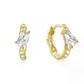 wholesale 925 Sterling Silver Twist Threaded Marquise Hoop Ear Clasp Earrings Wholesale -0-0