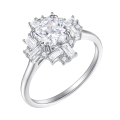 wholesale S925 Sterling Silver 12ct 5A Cubic Zirconia Square Statement Ring, Luxury Style-0-4