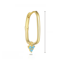 wholesale S925 Sterling Silver Turquoise Retro Earrings For Women,-E5048-Gold/Single 925 Silver
