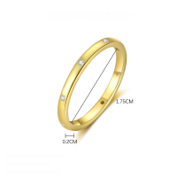 wholesale S925 Sterling Silver Geometric Square Star Ring With Shiny Zircon, Light Luxury, Versatile,。-K2051-Gold 7