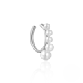 wholesale S925 Sterling Silver Small And Large Pearl Hoop Ear Cuffs, Korean Style Minimalist Earrings For Non-pierced Ears-0-4