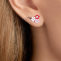 wholesale S925 Sterling Silver Cute Petal Enamel Drip Glaze Colorful Stud Earrings,ins-0-3