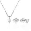 wholesale S925 Sterling Silver Heart-shaped Earrings And Necklace Set, Women's Clavicle Chain, Korean Style, Unique, Minimalist, High-end Fashion Jewelry-0-4