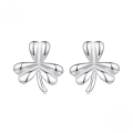 wholesale Sterling Silver Simple Clover Stud Earrings S925 Pure Silver Flower Fashion Jewelry-0-0