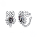 wholesale 925 Sterling Silver Scorpion Stud Earrings Purple Cubic Zirconia For Women-0-0