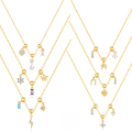 wholesale S925 Sterling Silver Charm Necklace With Removable Zircon Pendants, A Best-selling Zircon Collar Chain On Amazon-0-0