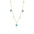 wholesale S925 Sterling Silver Cross-border Sea Blue Zircon Necklace-0-0