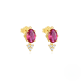 wholesale S925 Sterling Silver Zircon-inlaid Floral Stud Earrings, Trendy And Versatile-0-8