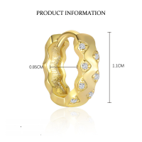 wholesale S925 Sterling Silver Rhinestone Light Luxury Earrings Set, Ultra Sparkling And Minimalist For Women-E4810-Gold/Single 925 Silver