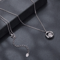 wholesale S925 Silver Moebius 1CT Moissanite Necklace, Elegant Light Luxury Choker-0-1