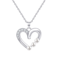 wholesale S925 silver heart earring necklace set for women, customizable jewelry-undefined