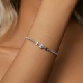 wholesale S925 silver, plated, delicate Moissanite woven bracelet, lightweight luxury women's accessory-0-3