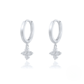 wholesale S925 Sterling Silver Zircon Snowflake Hoop Earrings, Creative Fashion Earrings-0-13