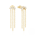 wholesale S925 Sterling Silver Rhinestone-studded Tassel Chain Earrings, Light Luxury Fashion Earrings-0-0