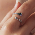 wholesale S925 Silver Adjustable Skull Heart Open Ring For Halloween Wholesale-0-2