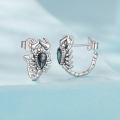 wholesale 925 Sterling Silver Scorpion Stud Earrings Purple Cubic Zirconia For Women-0-3