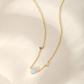 wholesale S925 Silver New Stylish Opal Zircon Pendant Choker Necklace,-0-3