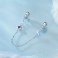 wholesale Metal: Ocean starfish silicone safety chain bracelet with S925 sterling silver platinum-plated beads-0-4