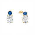 wholesale 925 Sterling Silver New Classic Luxury Zircon-encrusted Emerald Stud Earrings,。-0-7