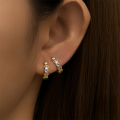 wholesale S925 Sterling Silver Rainbow Colored Star Moon Earrings With Zircon Accents For Daily Wear-0-1