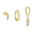 wholesale S925 Sterling Silver Geometric Square Zircon Earrings For Women,。-0-0