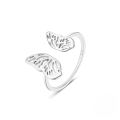 wholesale S925 Sterling Silver Adjustable Open Butterfly Ring, Creative Hollow-out Design For Women-0-4