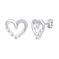 wholesale S925 silver heart earring necklace set for women, customizable jewelry-undefined