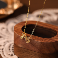 wholesale S925 Sterling Silver Fashionable And Lightly Luxurious Openwork Bow Necklace For Women, Small And Unique Design, Versatile Collarbone Chain, Ins-style Jewelry-0-6