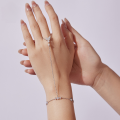 wholesale "S925 sterling silver plated white gold butterfly tassel bracelet fashion work accessory"-0-2